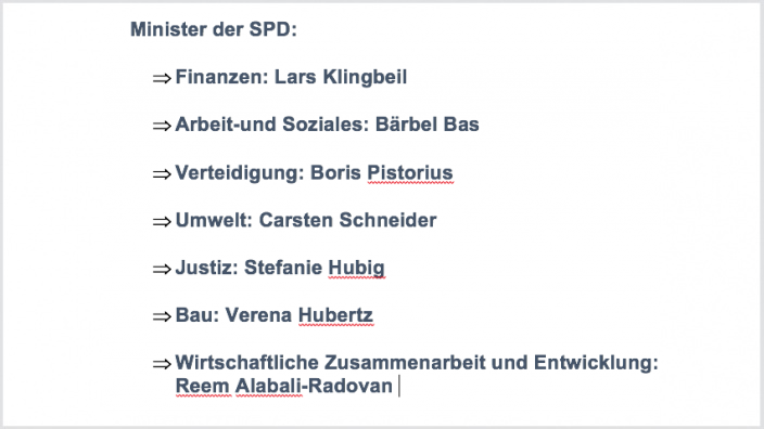 SPD Minister